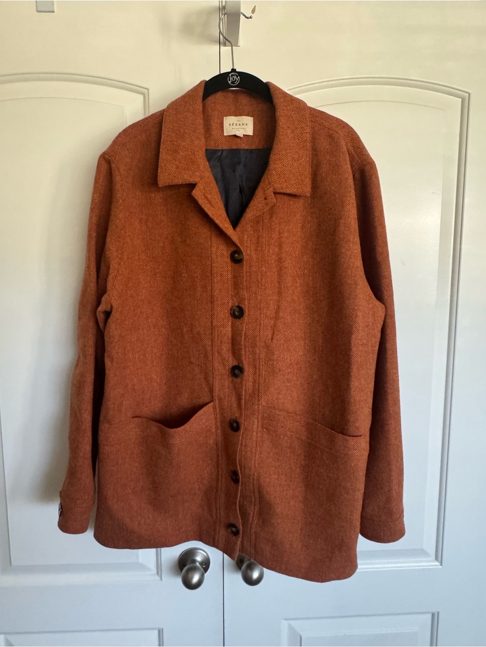 Sézane Will Oversized Wool Jacket in Tomette Orange size XXL - Picture 3 of 7